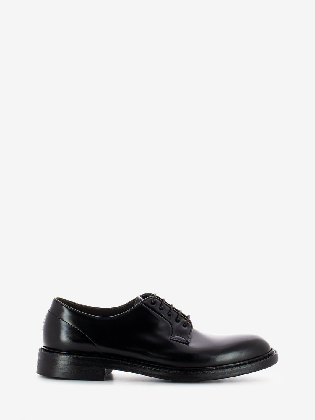 Black brushed leather derby