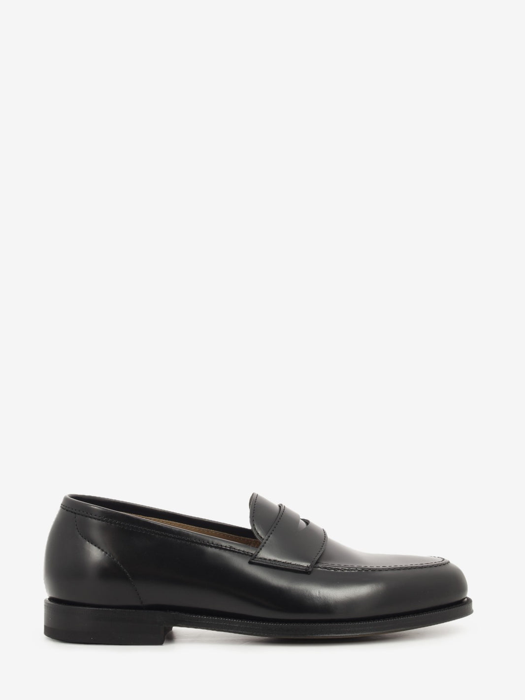 Black polished leather loafers