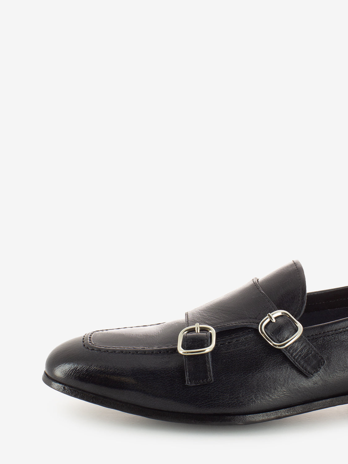 Dark blue buckle band moccasin