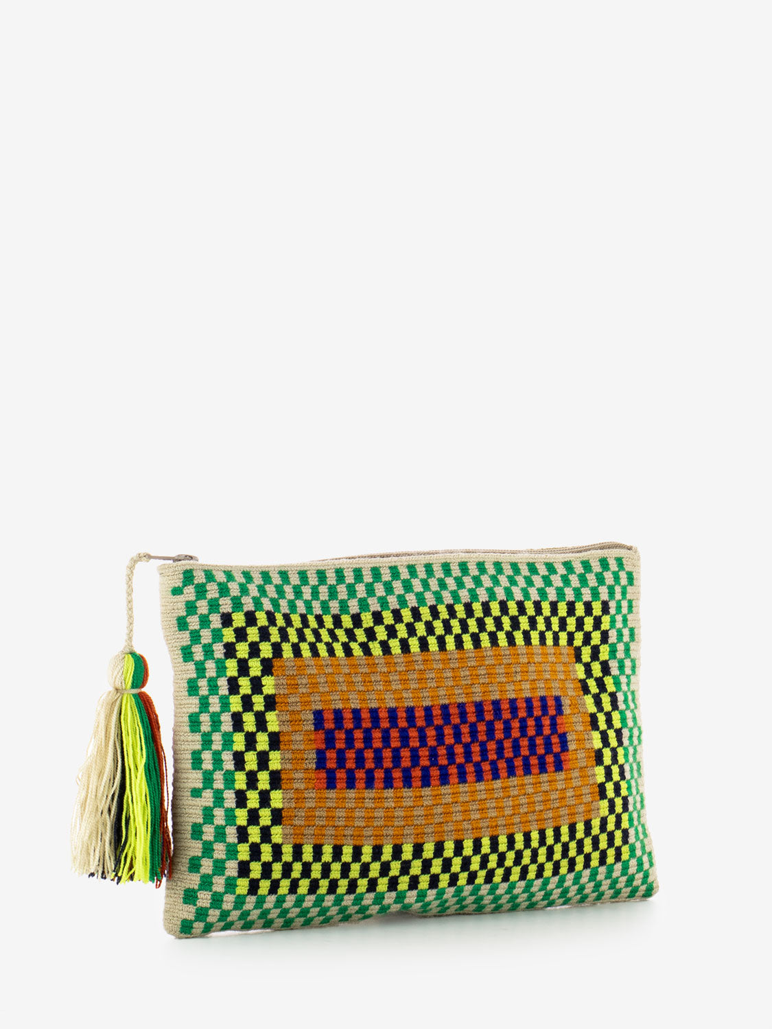 Clutch bag Pelican green / pink