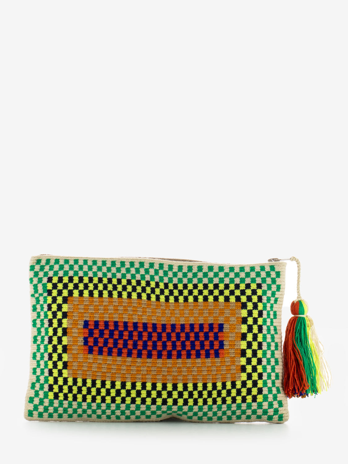 Clutch bag Pelican green / pink