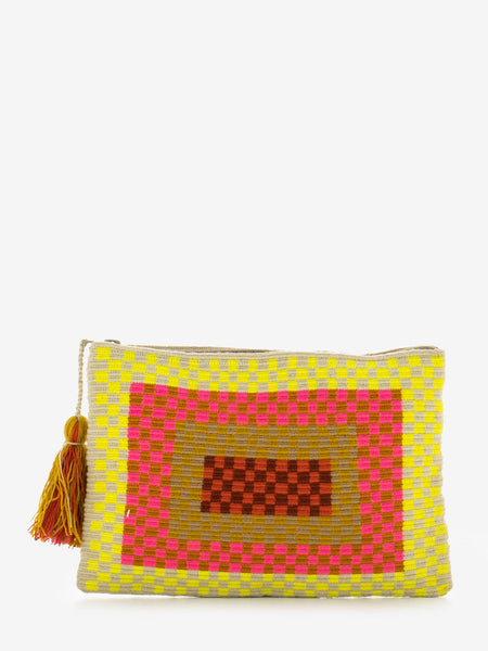Clutch bag Pelican yellow / pink