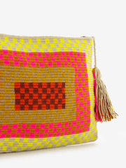 GUANABANA - Clutch bag Pelican yellow / pink