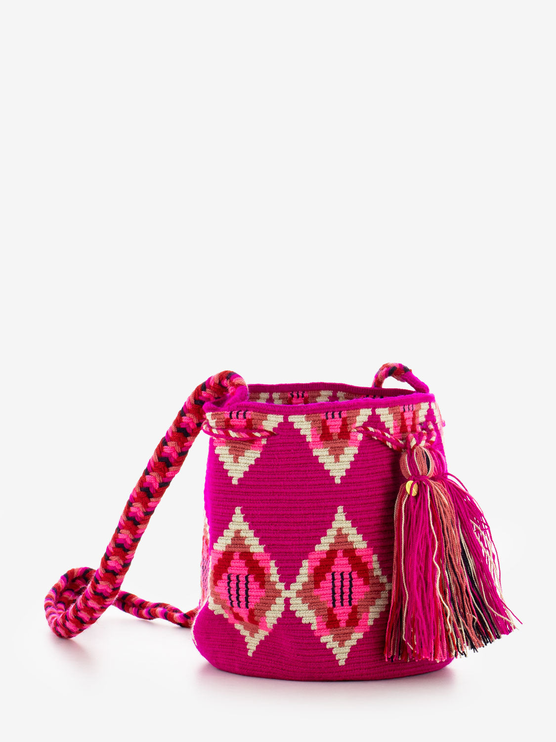Crossbody bag M Hummingbird fuchsia / beige