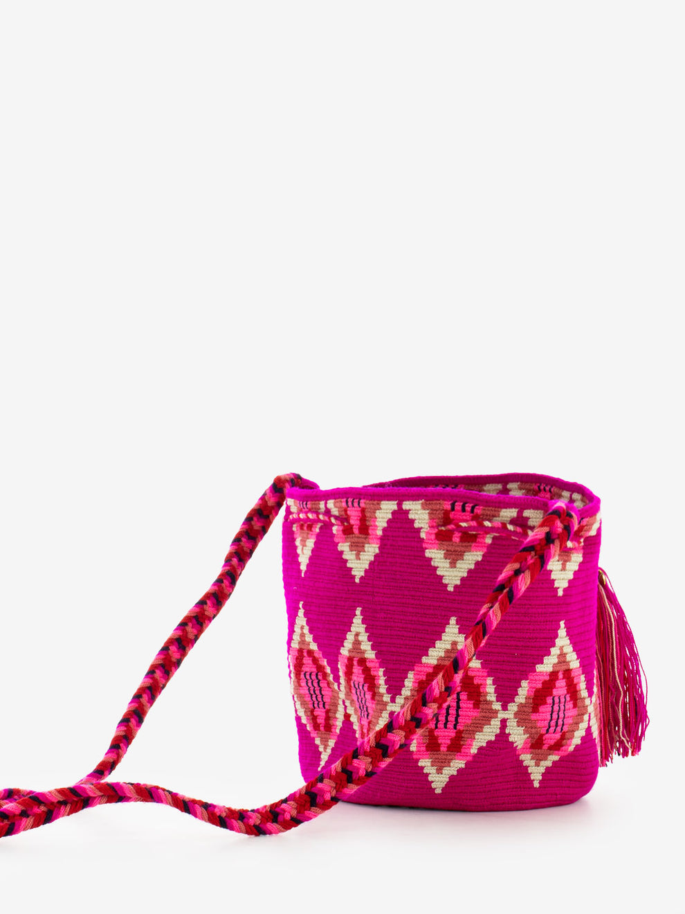 Crossbody bag M Hummingbird fuchsia / beige