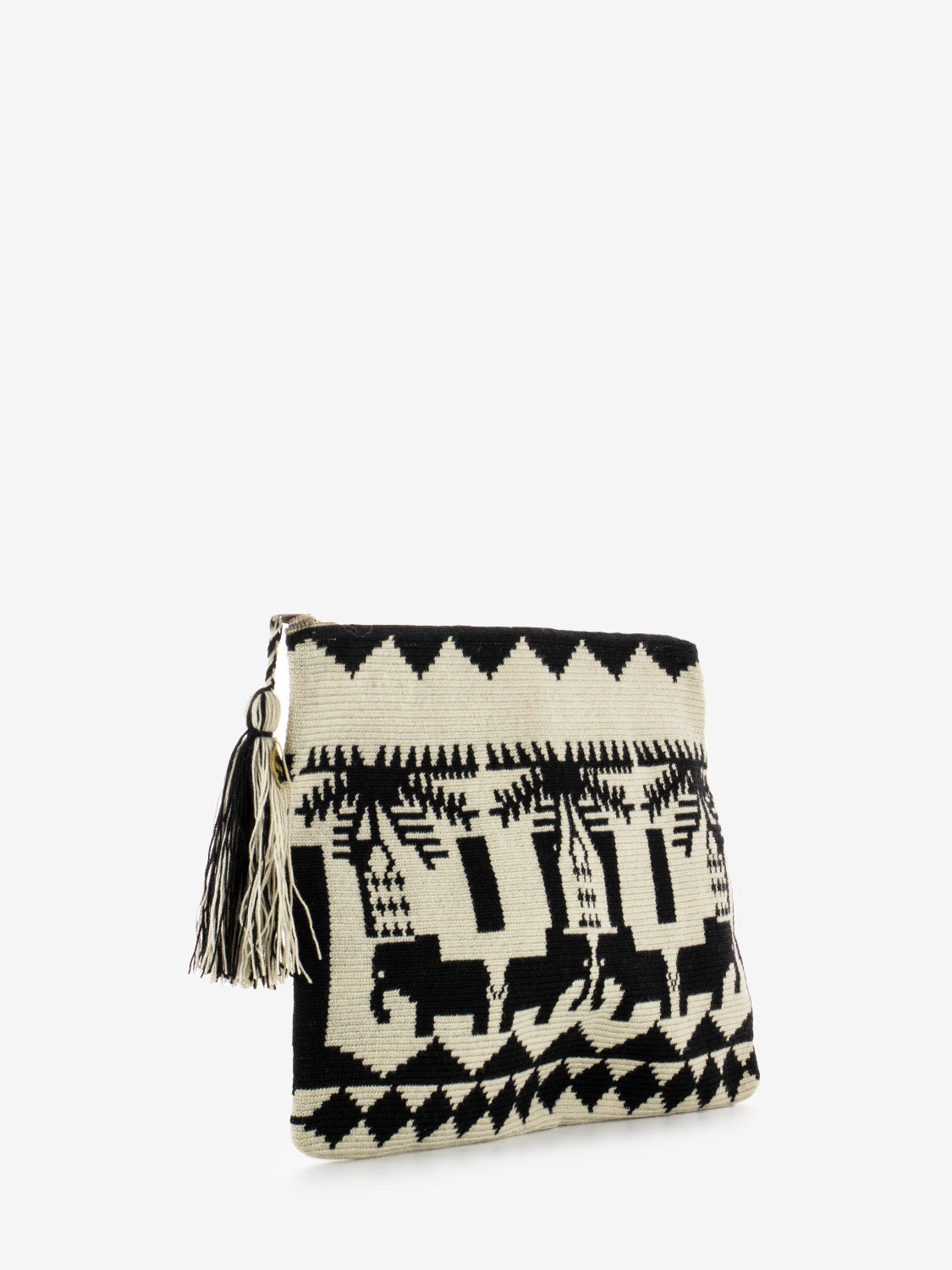 Large clutch bag Hawk black / beige
