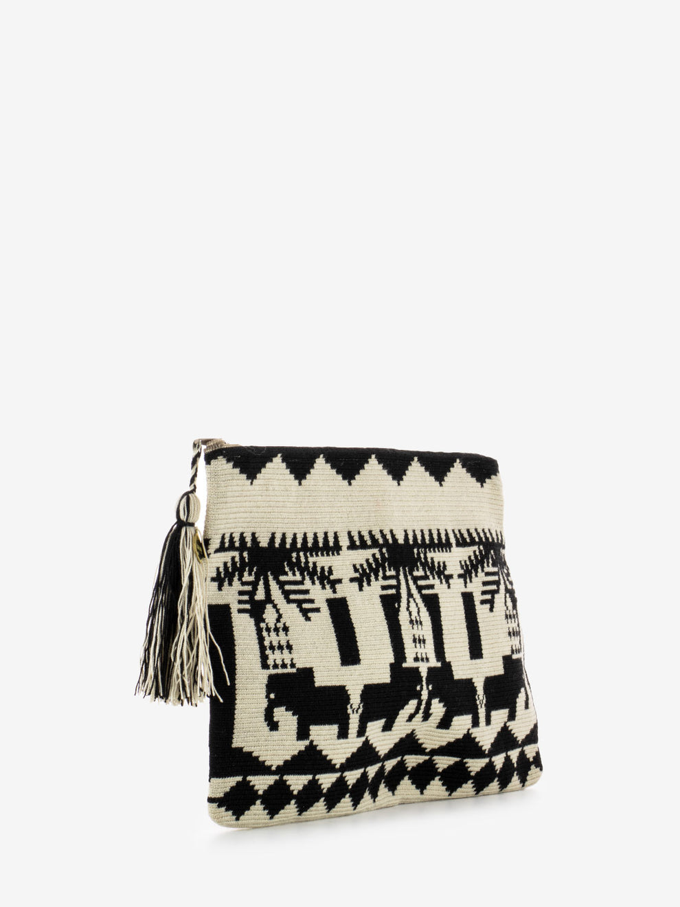 Large clutch bag Hawk black / beige