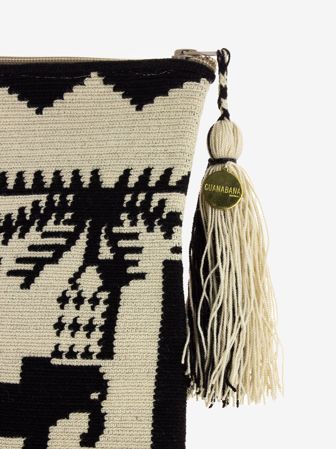 Large clutch bag Hawk black / beige