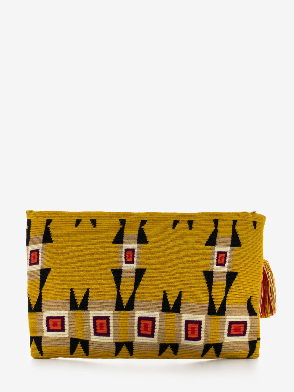 Large clutch bag Magpie mustard / burgundy