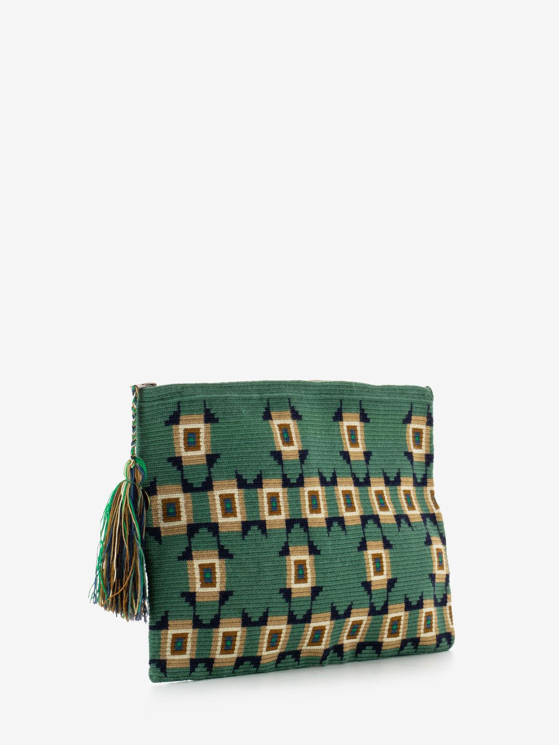 Large clutch bag Magpie turquoise / toast