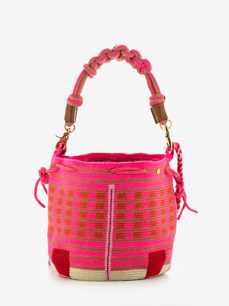 GUANABANA - Mitra bag macramè strap pink