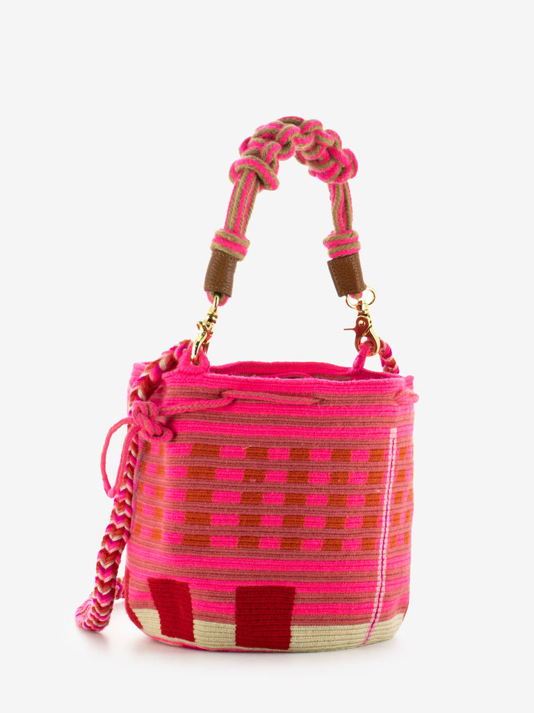 GUANABANA - Mitra bag macramè strap pink