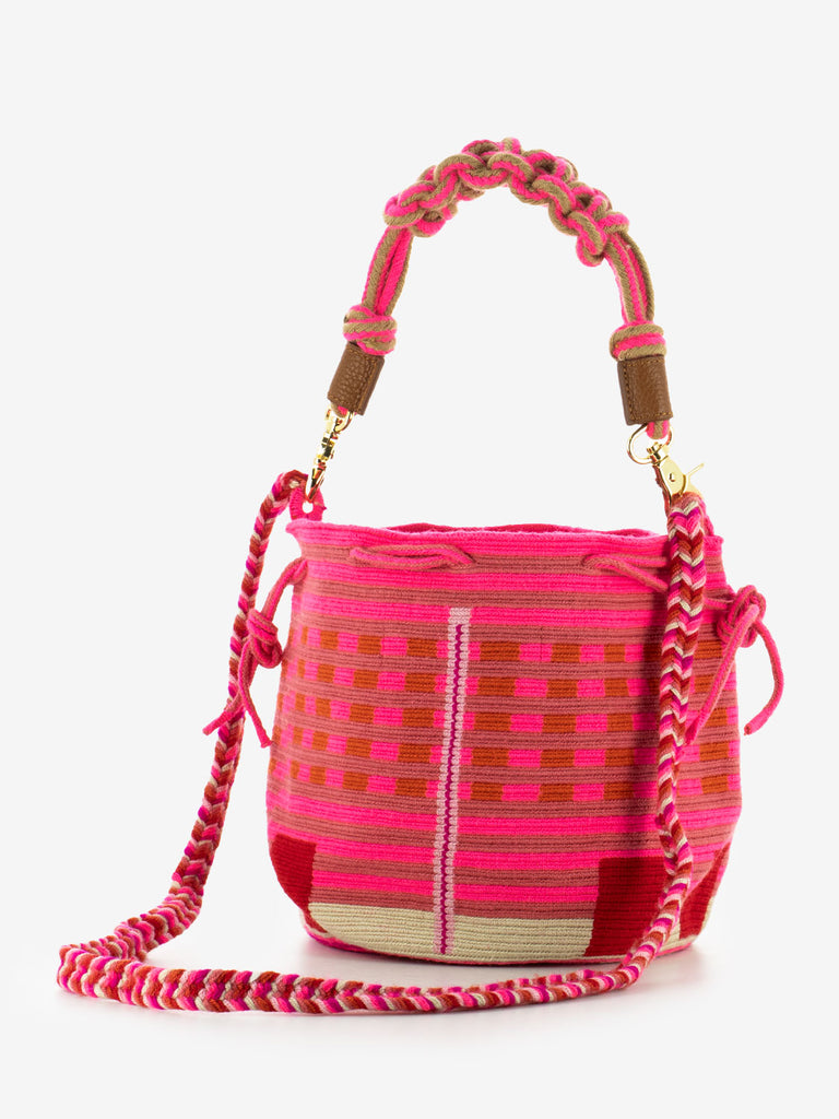 GUANABANA - Mitra bag macramè strap pink