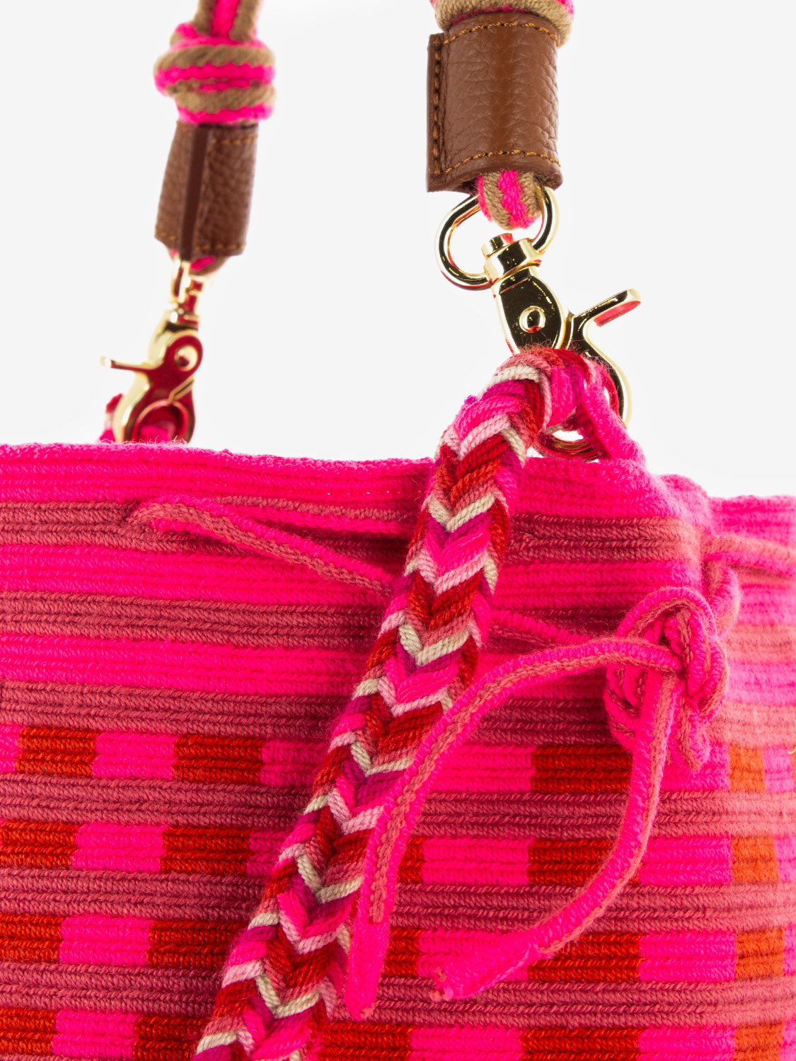 Mitra bag macramè strap pink