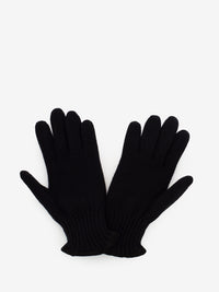 Falkland Black Wool Gloves