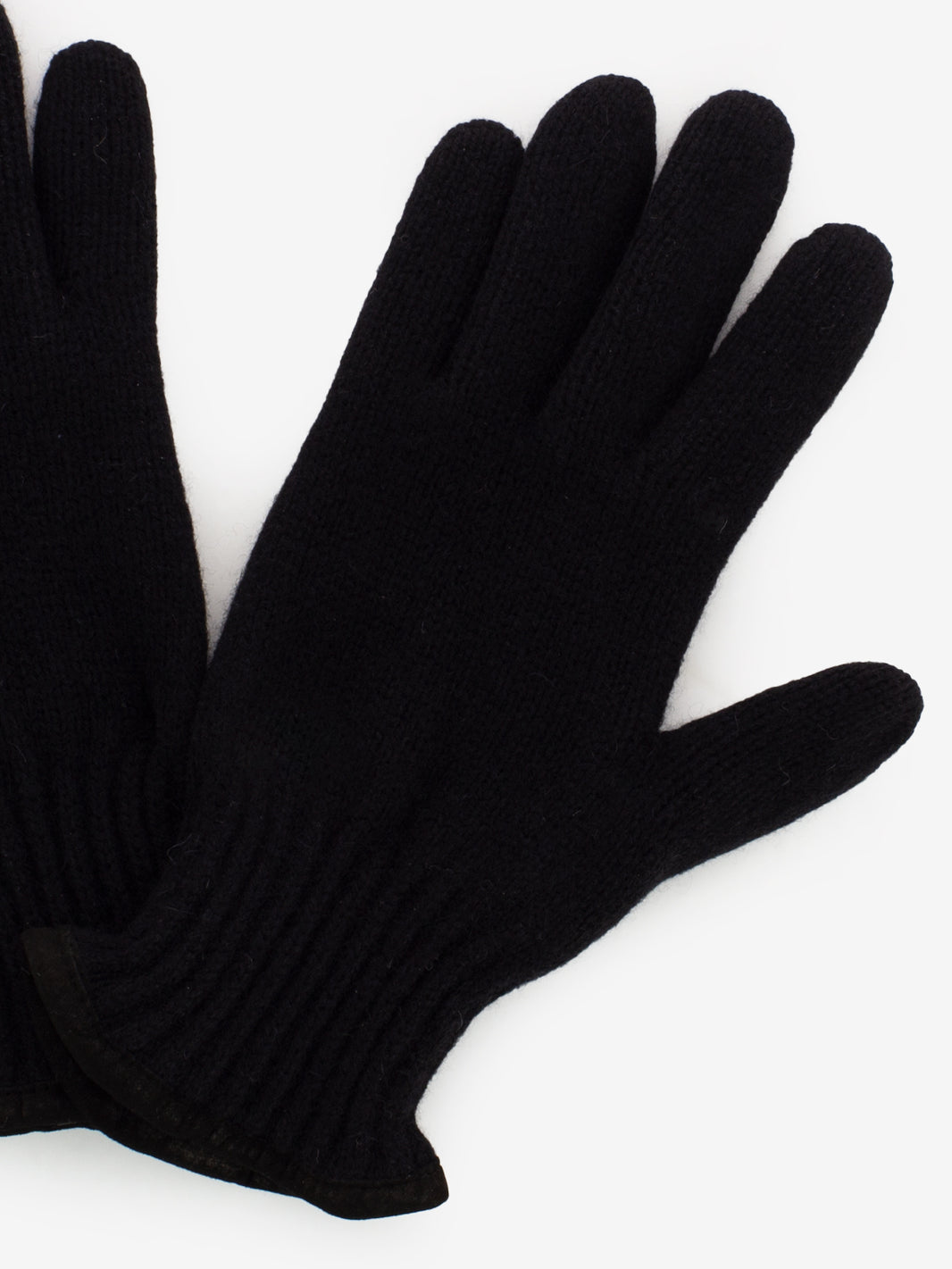 Falkland Black Wool Gloves