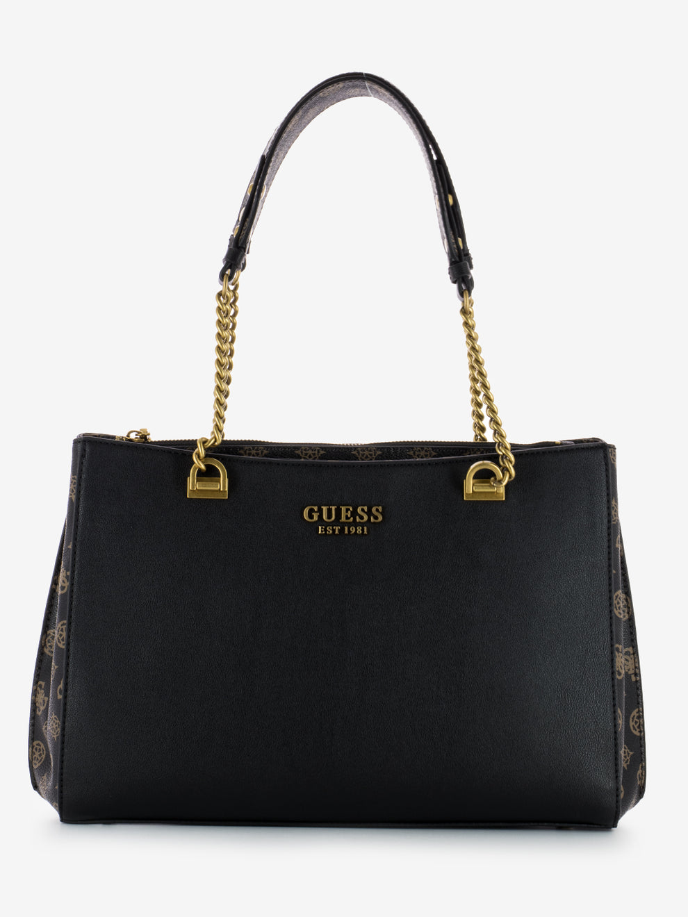 Fynna Girlfriend Carryall logo shoulder bag black / mocha