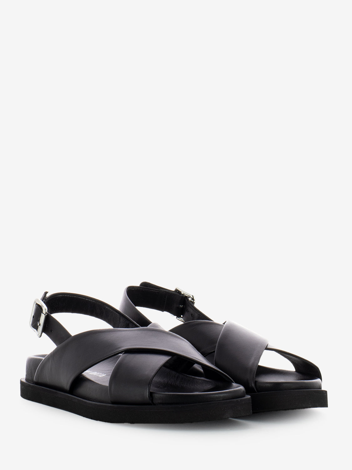 Sandali incrocio in nappa black