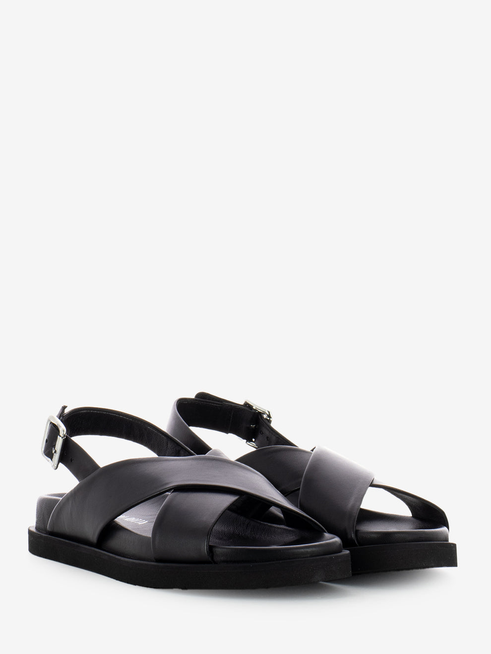 Sandali incrocio in nappa black