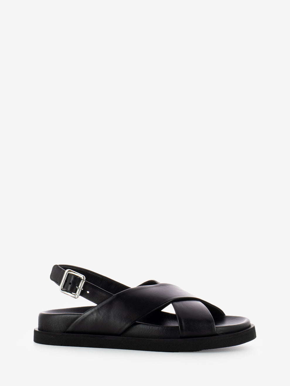 Sandali incrocio in nappa black