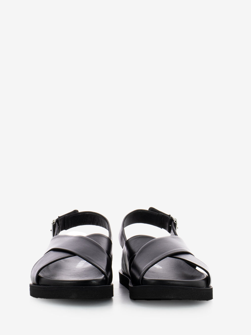 Sandali incrocio in nappa black