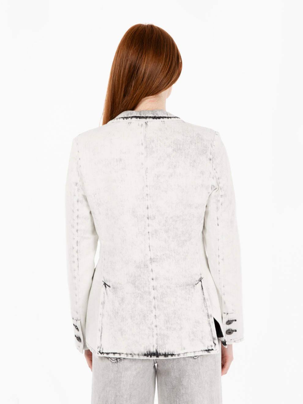 Blazer in denim con spalline Japan black super grey