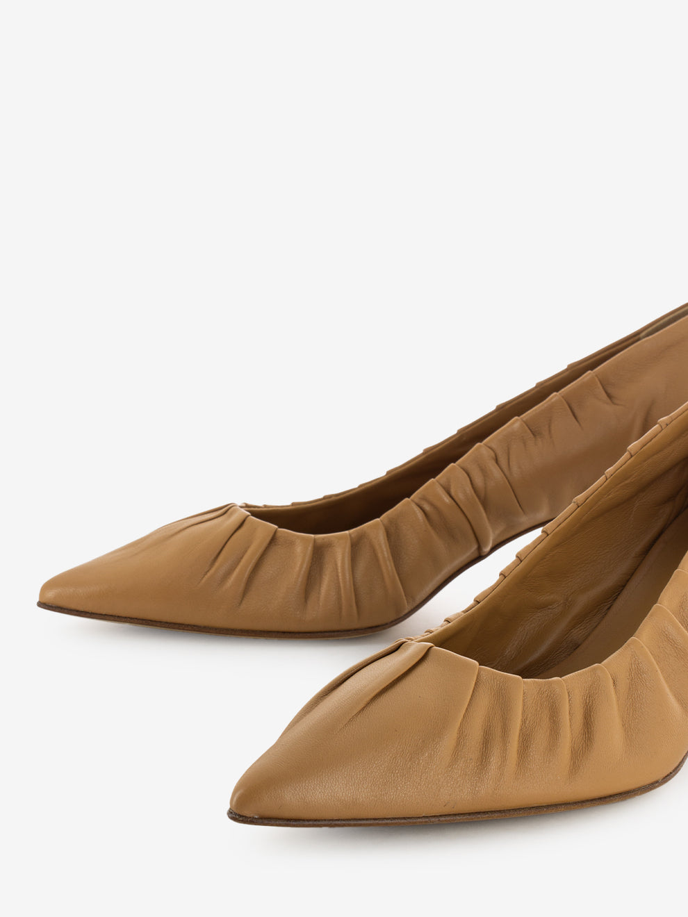 Decollete in pelle caramel