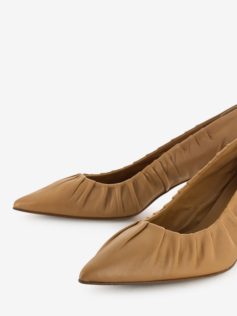 HALMANERA - Slingback in pelle caramel