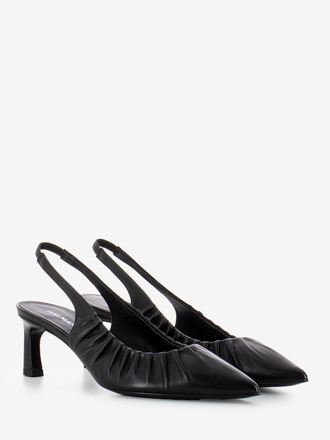 Slingback in pelle nera