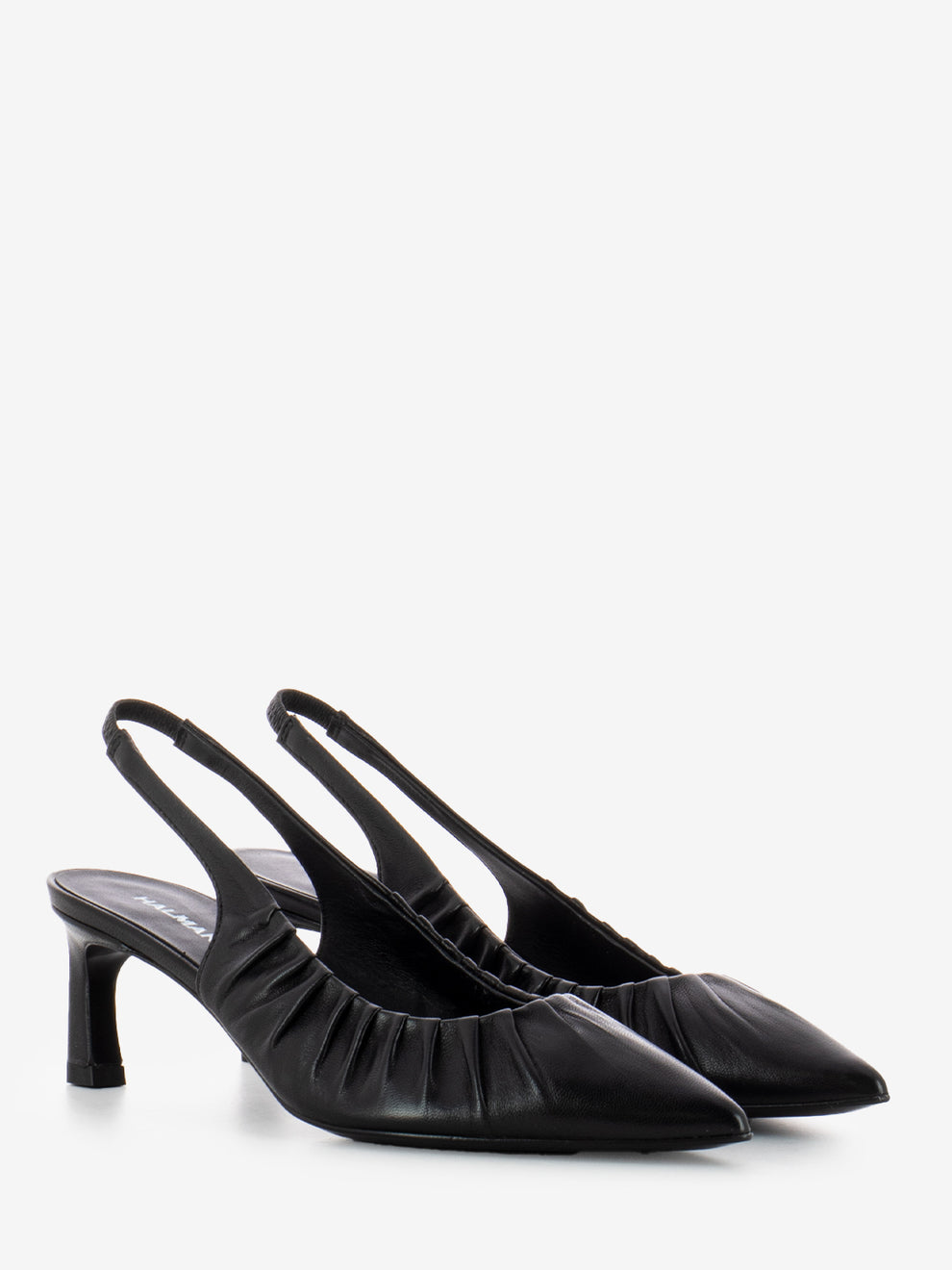 Slingback in pelle nera