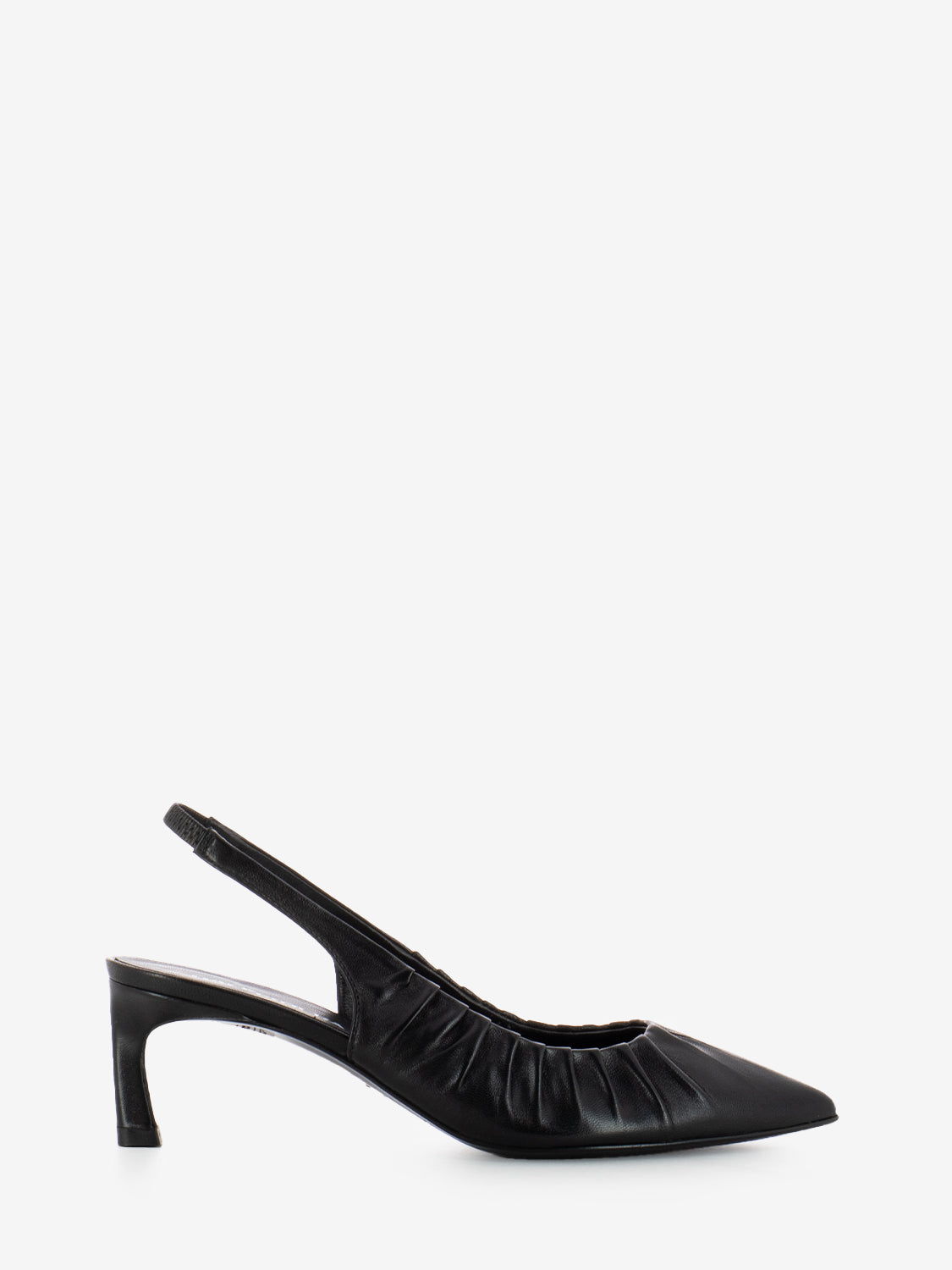 Slingback in pelle nera