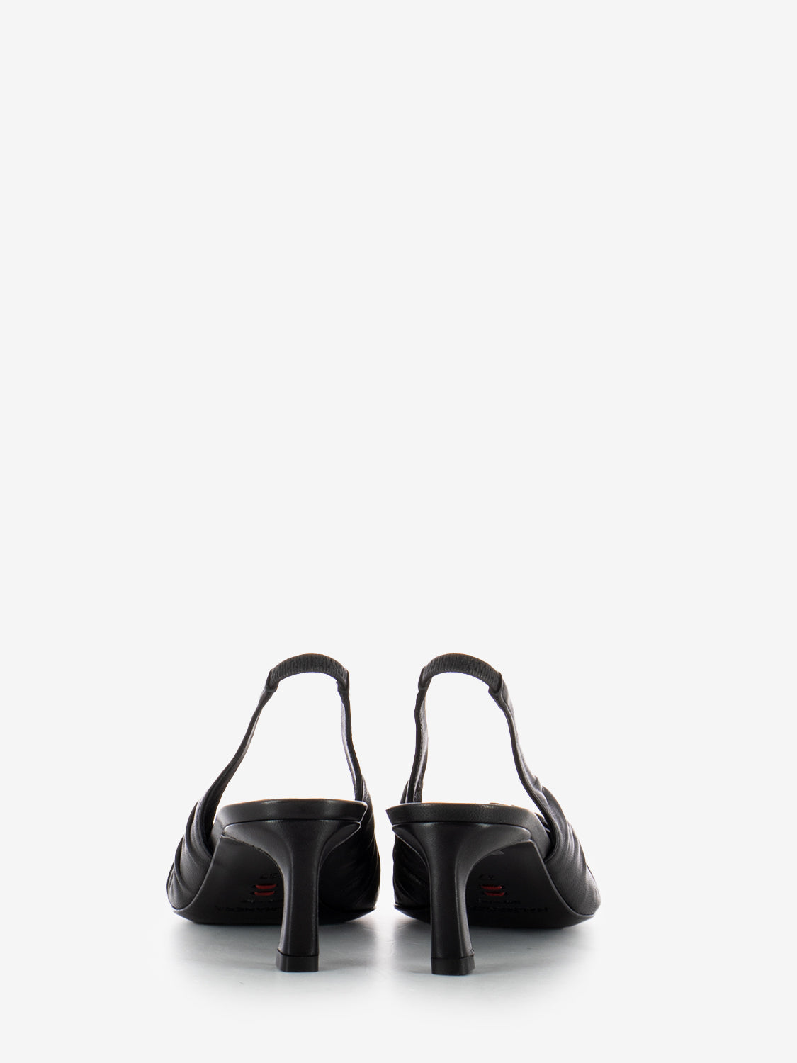 Slingback in pelle nera