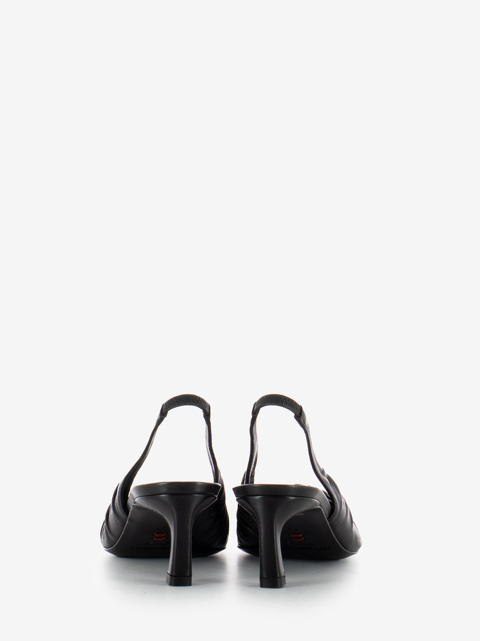 Slingback in pelle nera