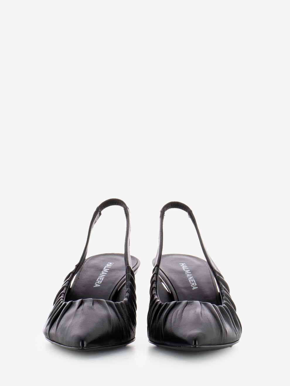 Slingback in pelle nera