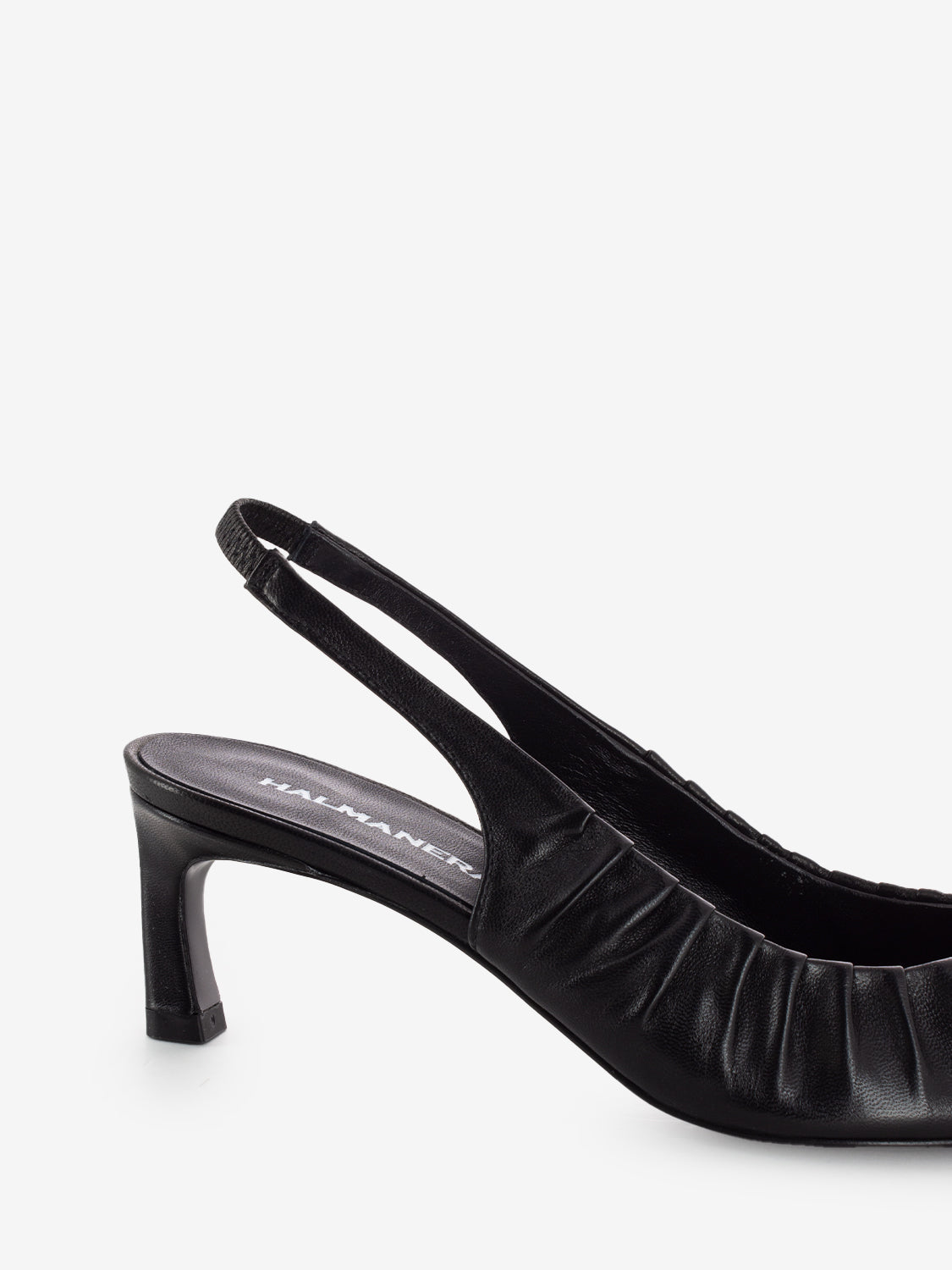 Slingback in pelle nera