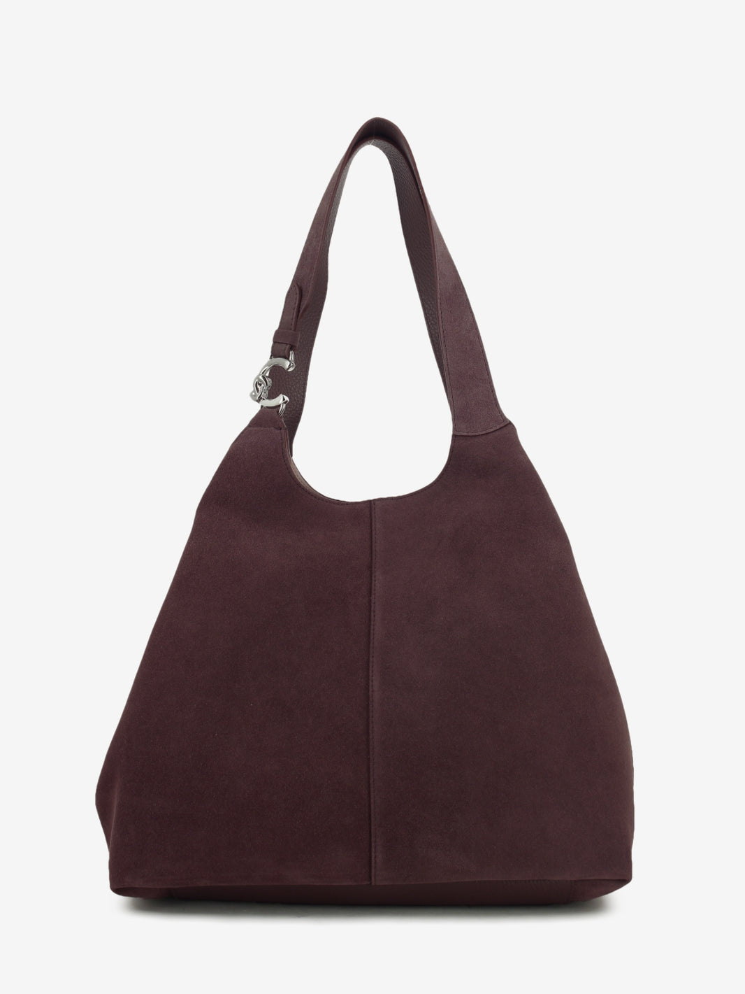 Handbag suede leather grained berry