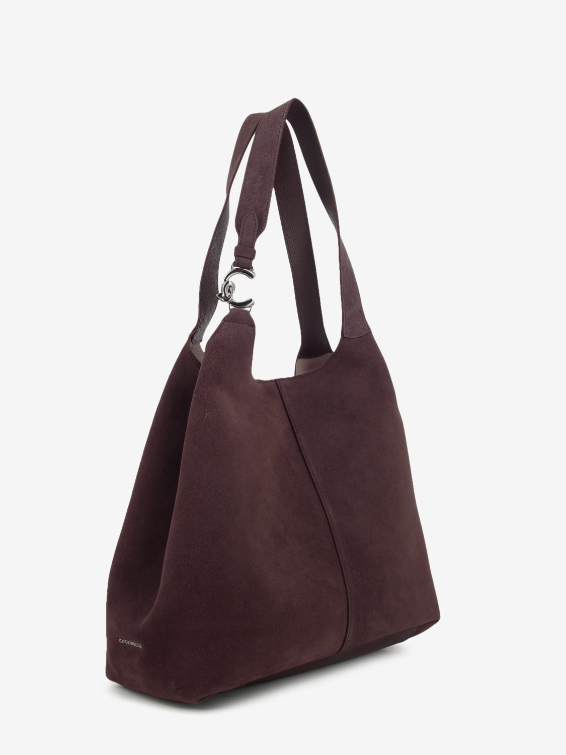HANDBAG SUEDE LEATHER GRAINED BERRY E1THE110101_R49