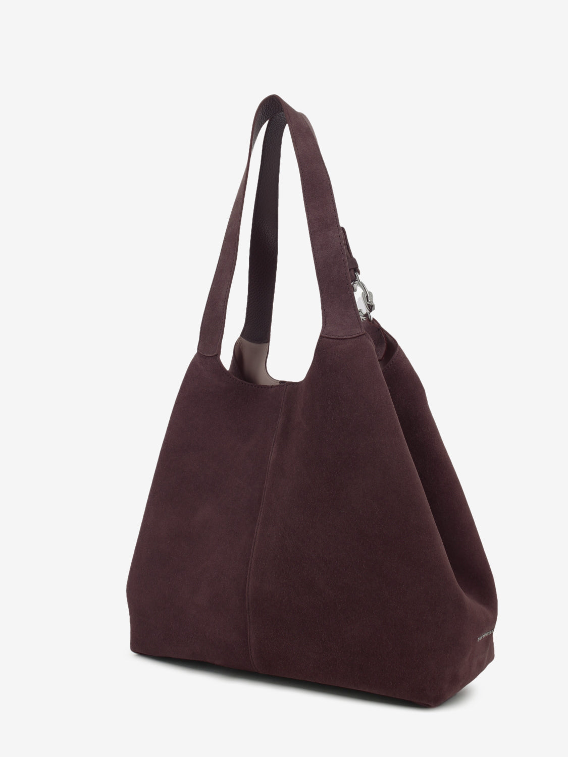 HANDBAG SUEDE LEATHER GRAINED BERRY E1THE110101_R49