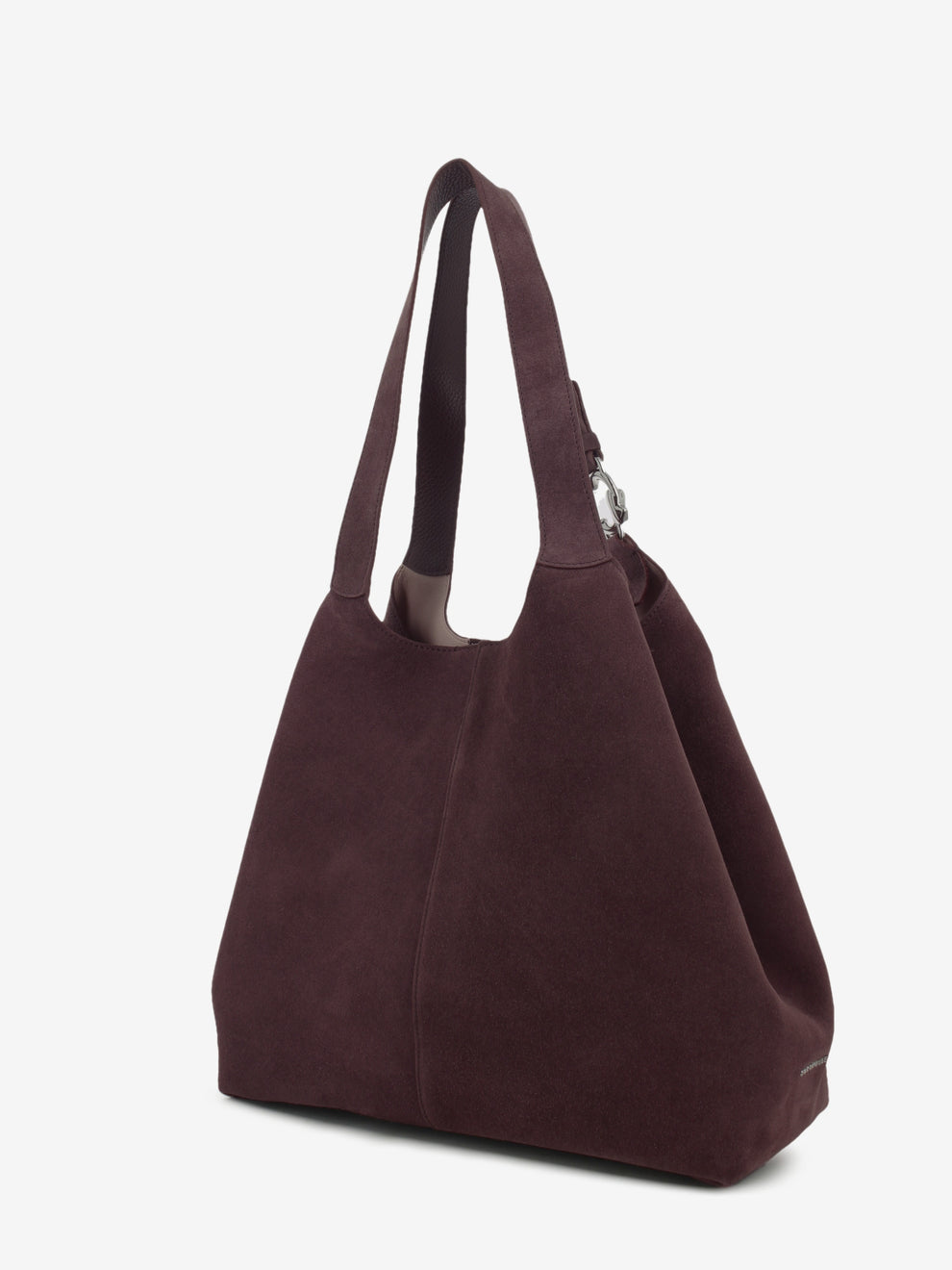 HANDBAG SUEDE LEATHER GRAINED BERRY E1THE110101_R49