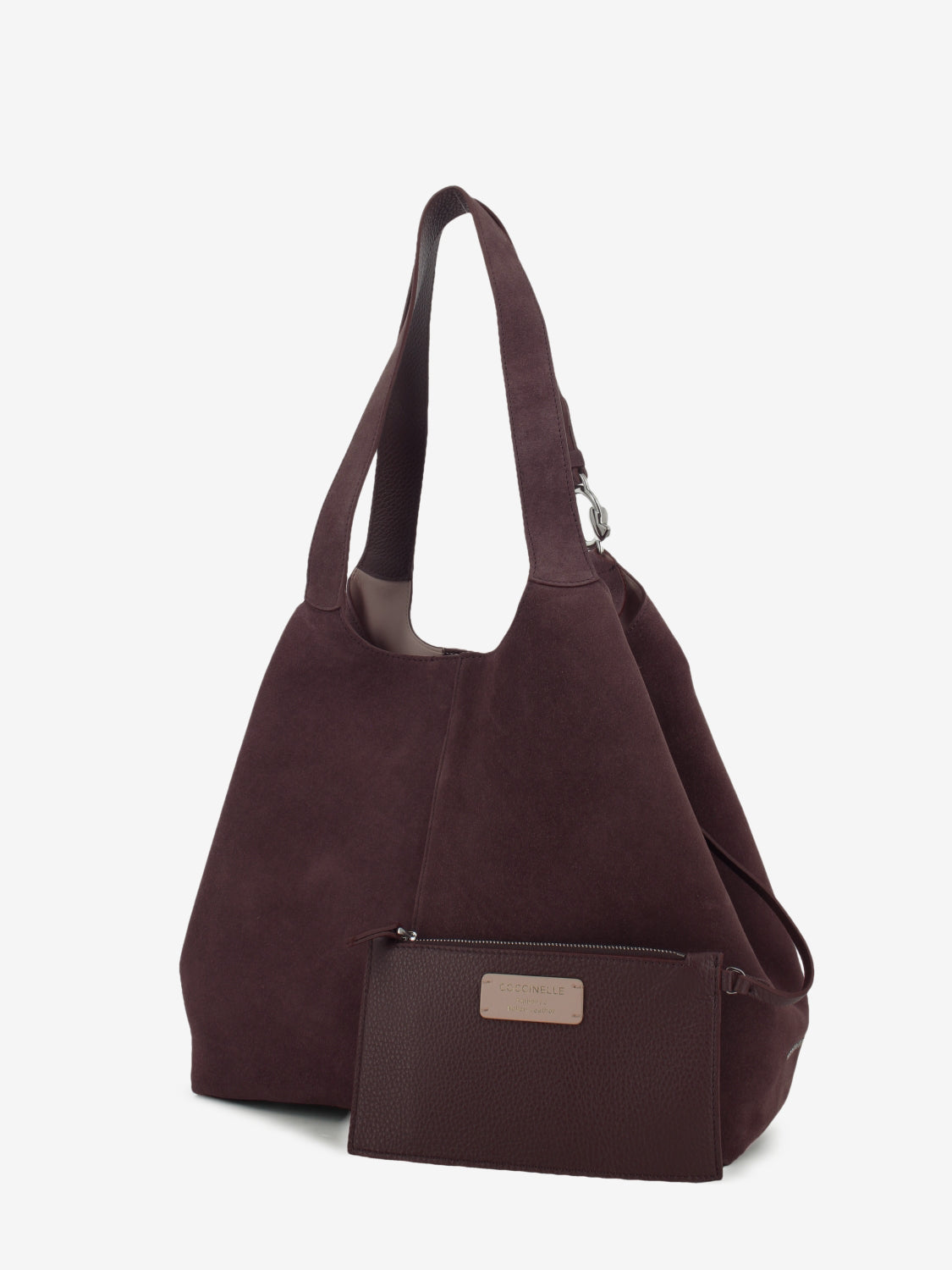 HANDBAG SUEDE LEATHER GRAINED BERRY E1THE110101_R49