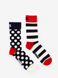 Set of 2 pack Classic Big Dot socks black / red