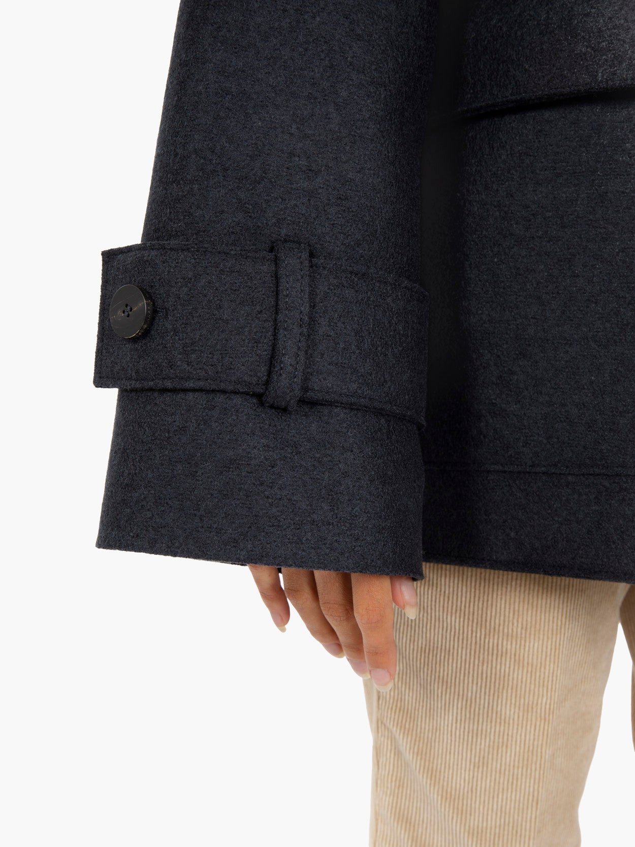 Cappotto corto peacoat pressed wool dark blue