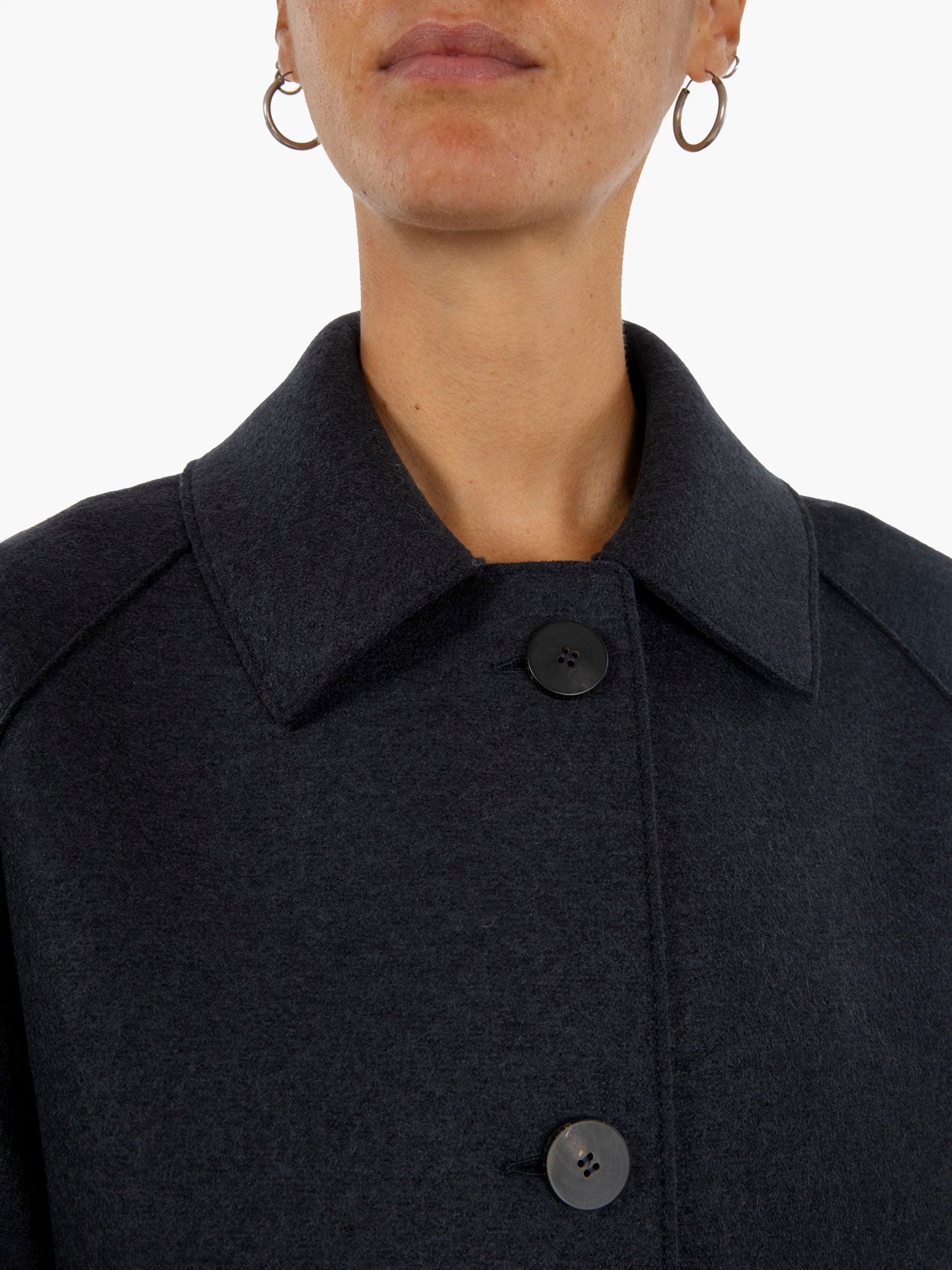 Cappotto corto peacoat pressed wool dark blue