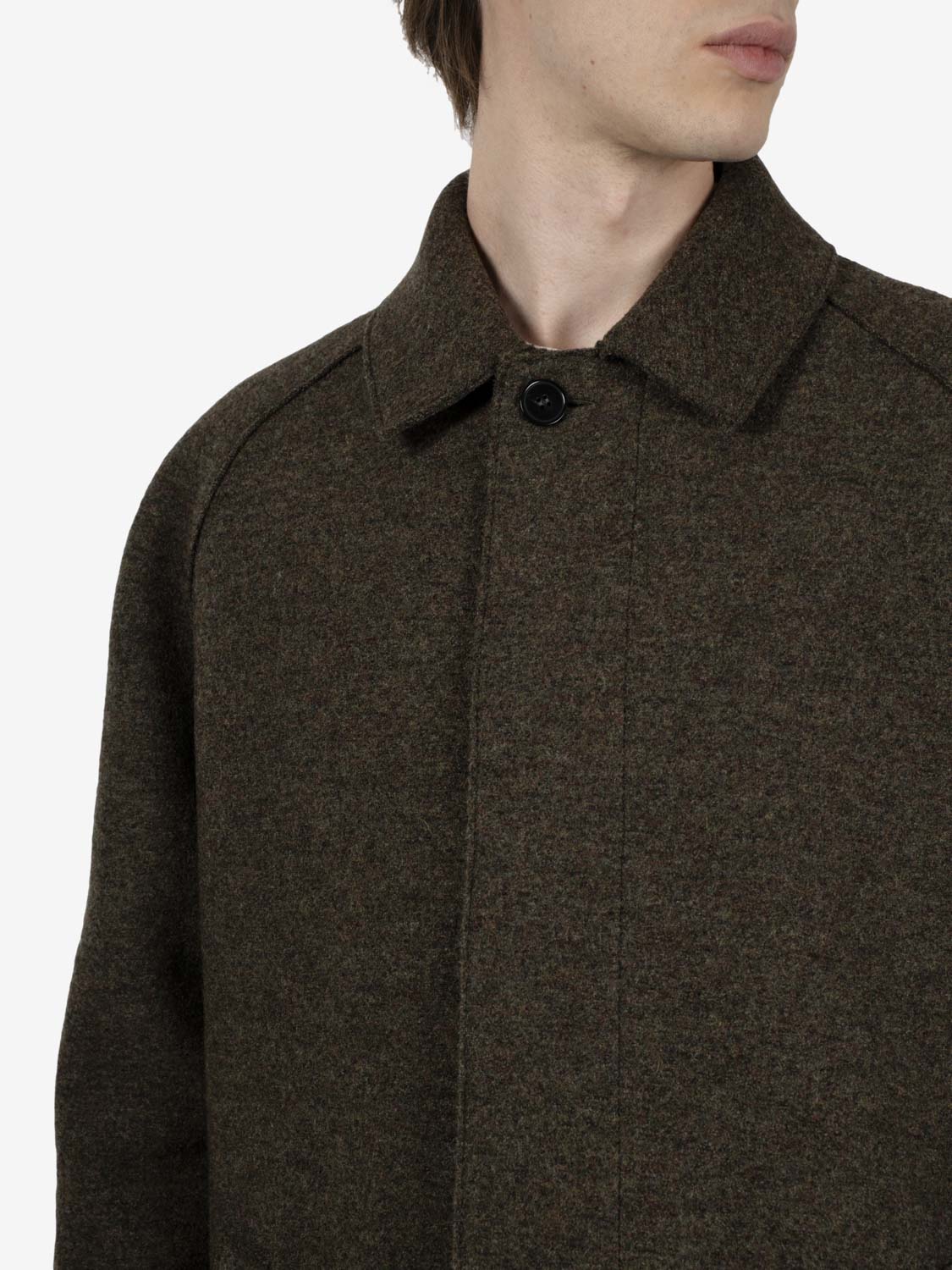 Long raglan coat brown / green