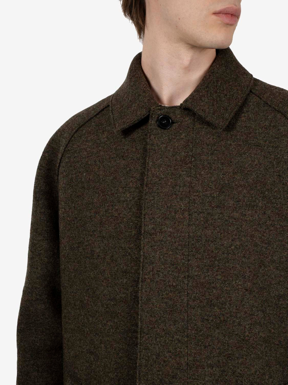 Long raglan coat brown / green