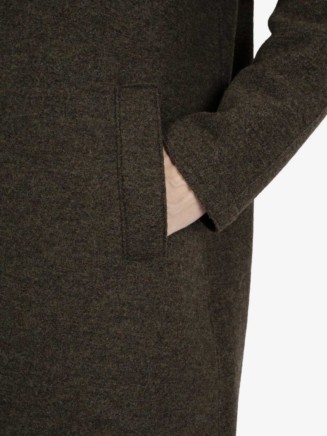 Long raglan coat brown / green