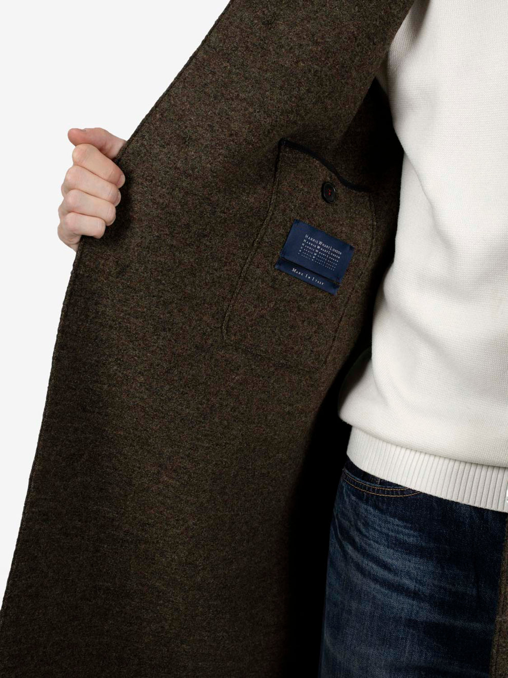 Long raglan coat brown / green