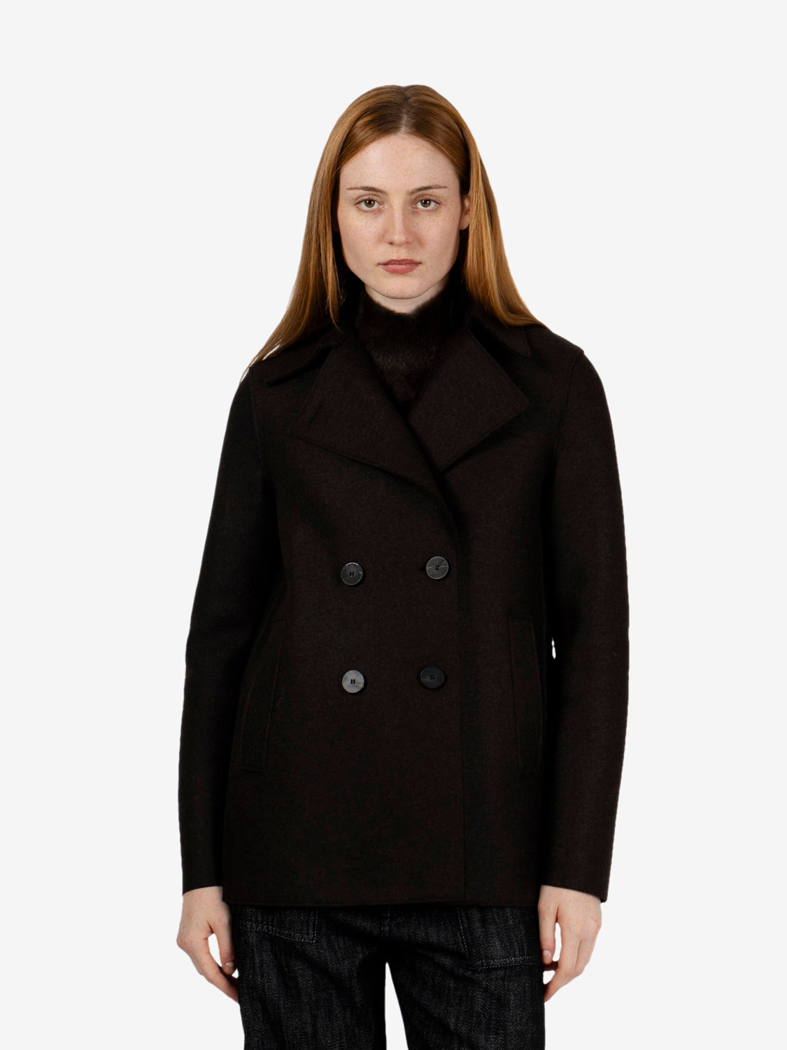 Cappotto peacoat pressed dark brown