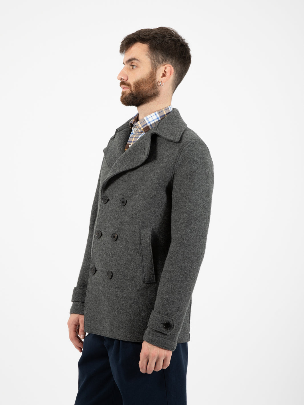 Peacoat boiled wool teddy grey