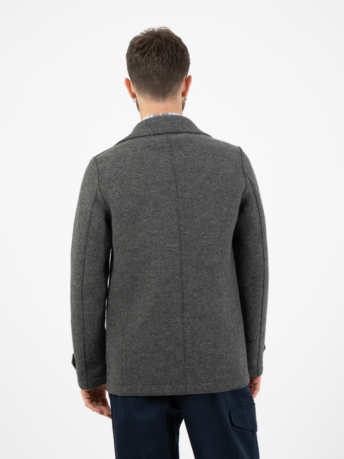 Peacoat boiled wool teddy grey